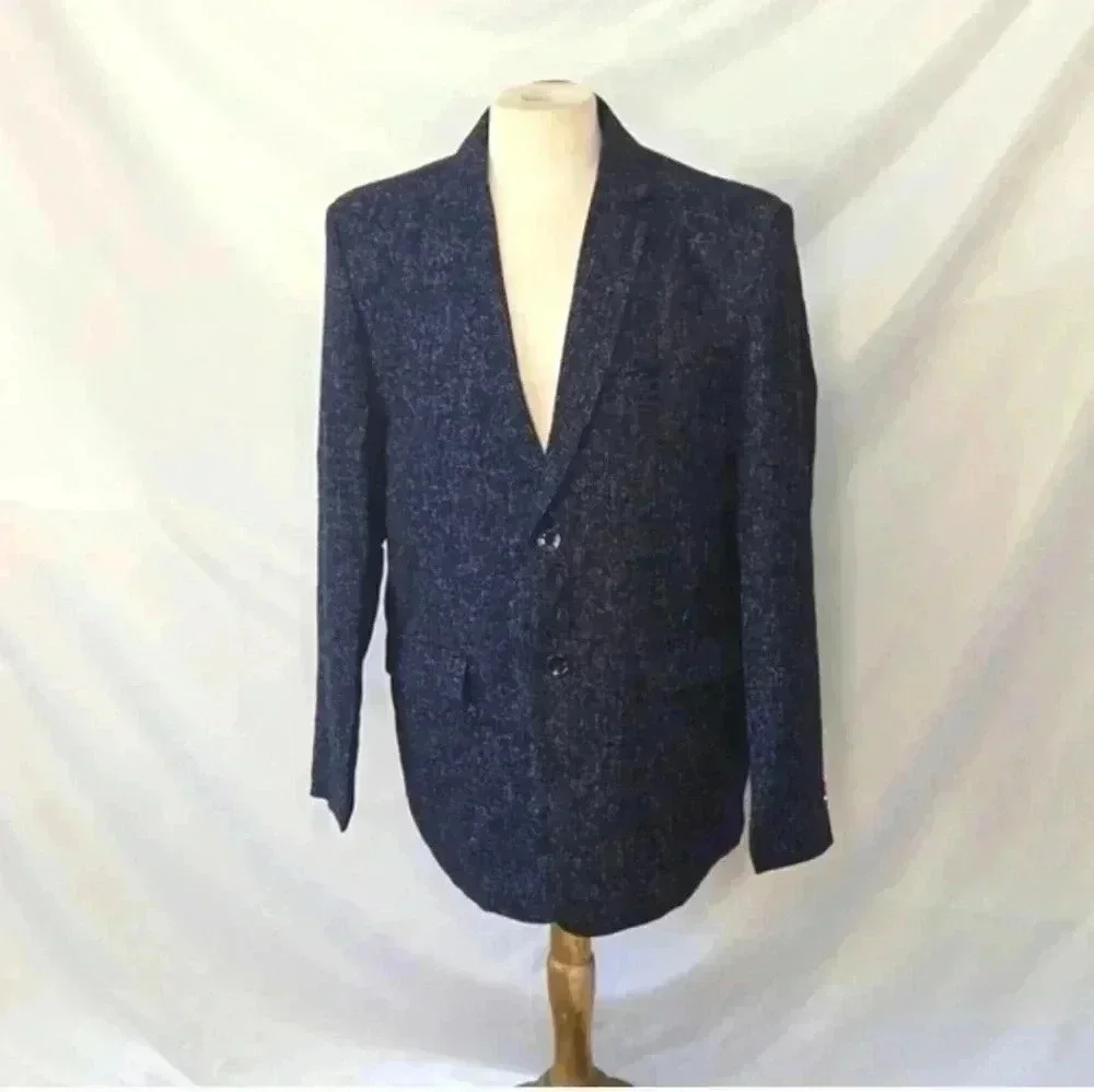 Men's jacket blazer navy blue / white